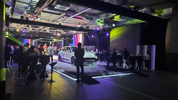 Luxmage transparent led screen in the launch event of Porsche Macan 2022