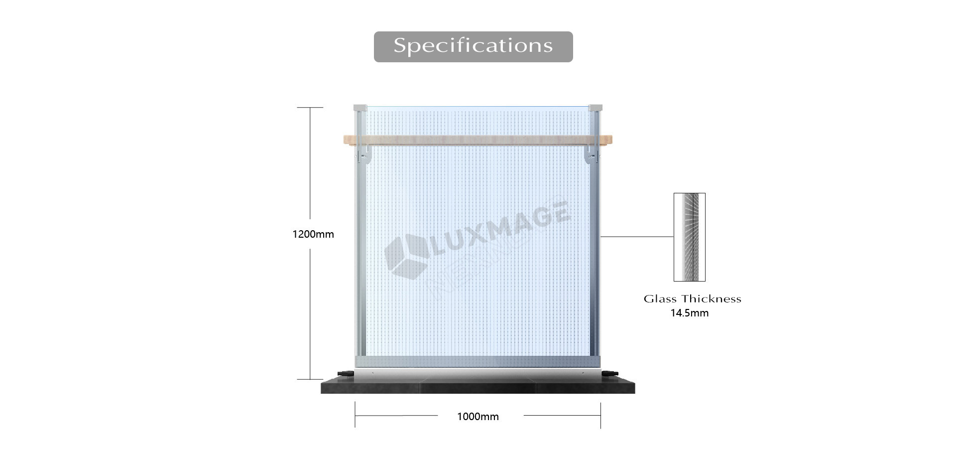 transparent glass led barries