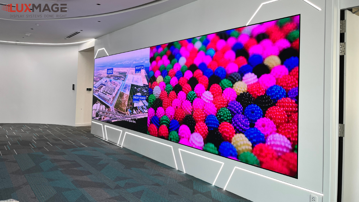 Module màn hình LED COB với bề mặt phẳng, chip được đóng gói trực tiếp trên bảng mạch.