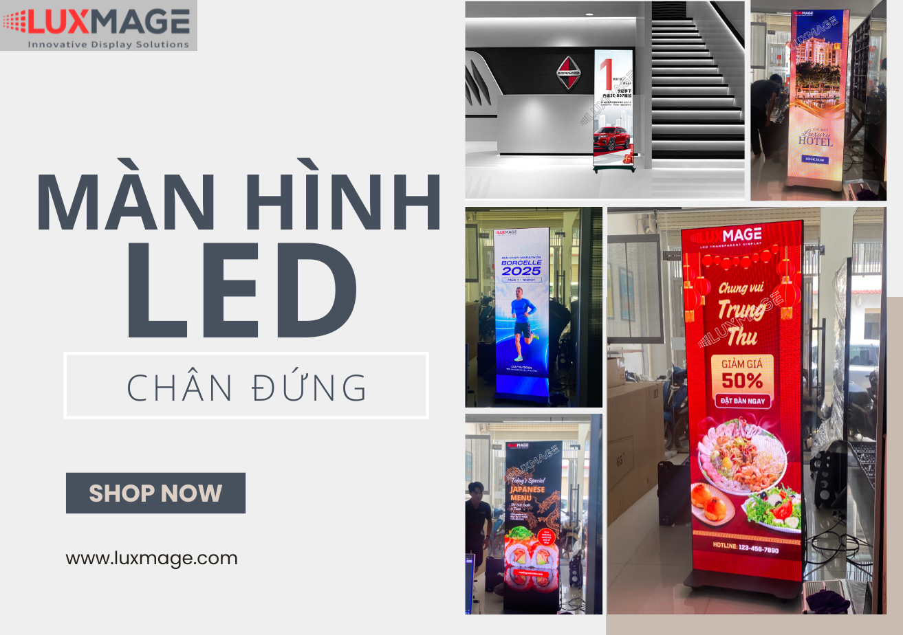 Màn hình LEDchân đứng đang trở thành lựa chọn hàng đầu trong lĩnh vực hiển thị kỹ thuật số nhờ vào khả năng linh hoạt và hiện đại.