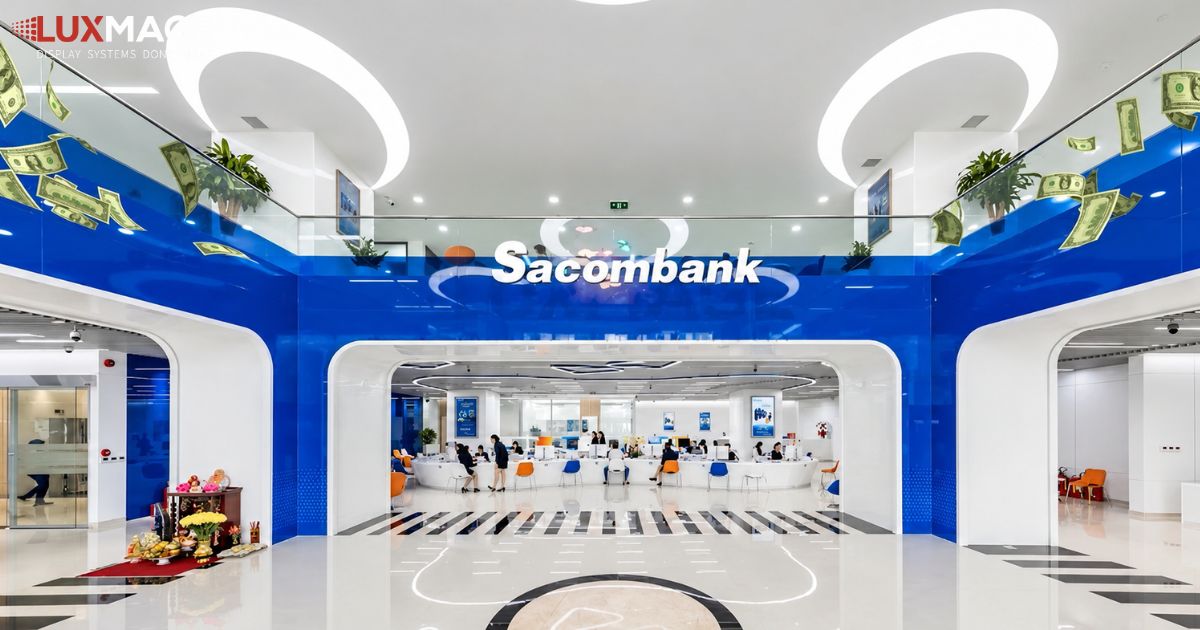 Hệ thống led showroom số cho ngân hàng