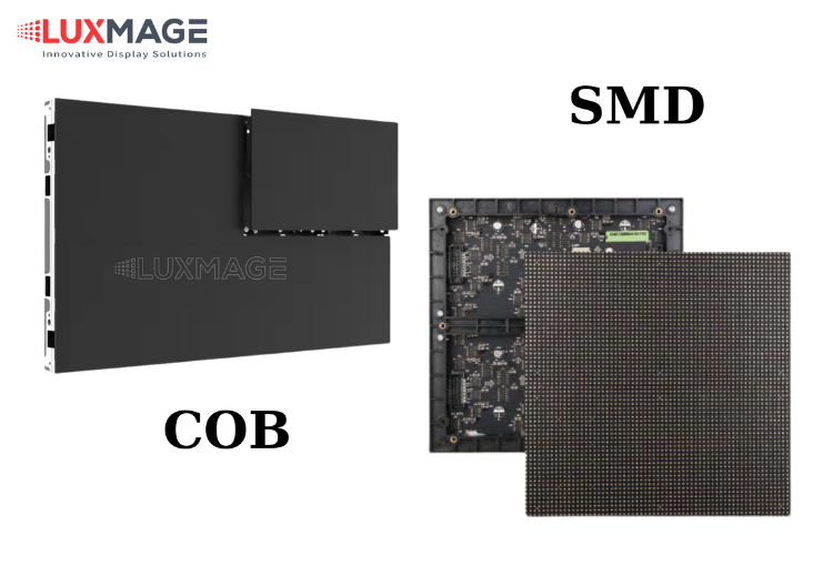 So sánh trực quan giữa công nghệ LED COB và LED truyền thống.