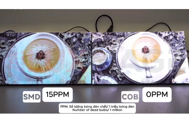 Hình ảnh mô tả công nghệ màn hình LED COB là gì với thiết kế liền mạch, siêu nét.