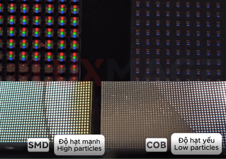 LED COB là gì – hình ảnh so sánh LED COB và SMD giúp người dùng dễ hình dung.