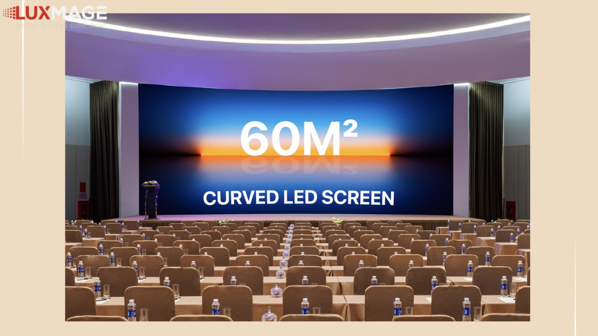 Why do event centers need to install curved LED screens?