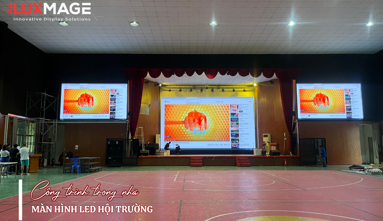Màn hình LED hội trường P1.86 hiển thị sắc nét.