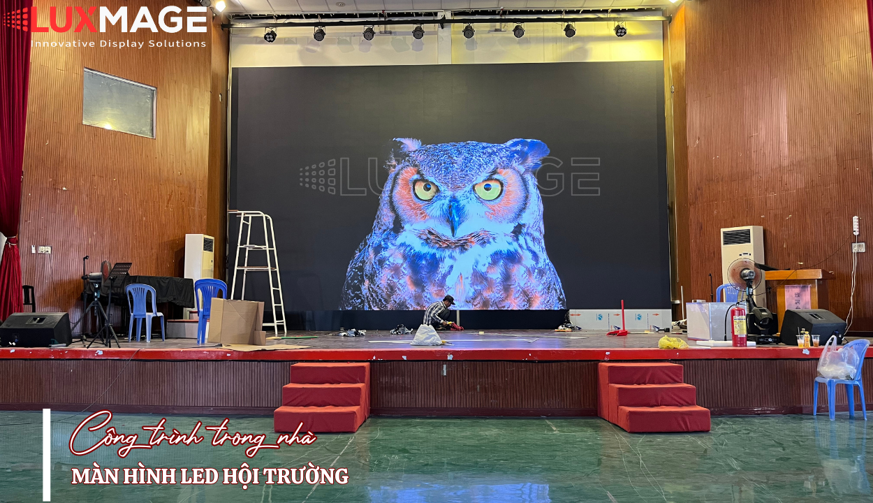 Thi công màn hình LED hội trường chuyên nghiệp.