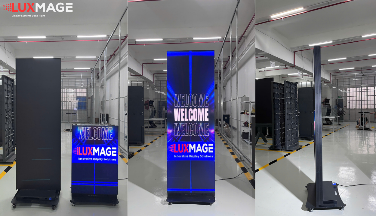 Màn hình LED chân đứng độ phân giải cao P1.53 sử dụng trong không gian cửa hàng