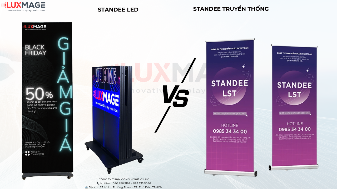 Standee led và standee truyền thống
