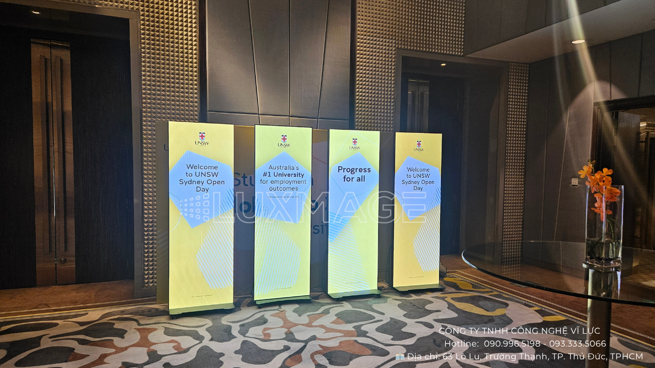 Luxmage cho thuê standee LED P1.86 tại TP.HCM – Lắp đặt nhanh, hỗ trợ kỹ thuật 24/7
